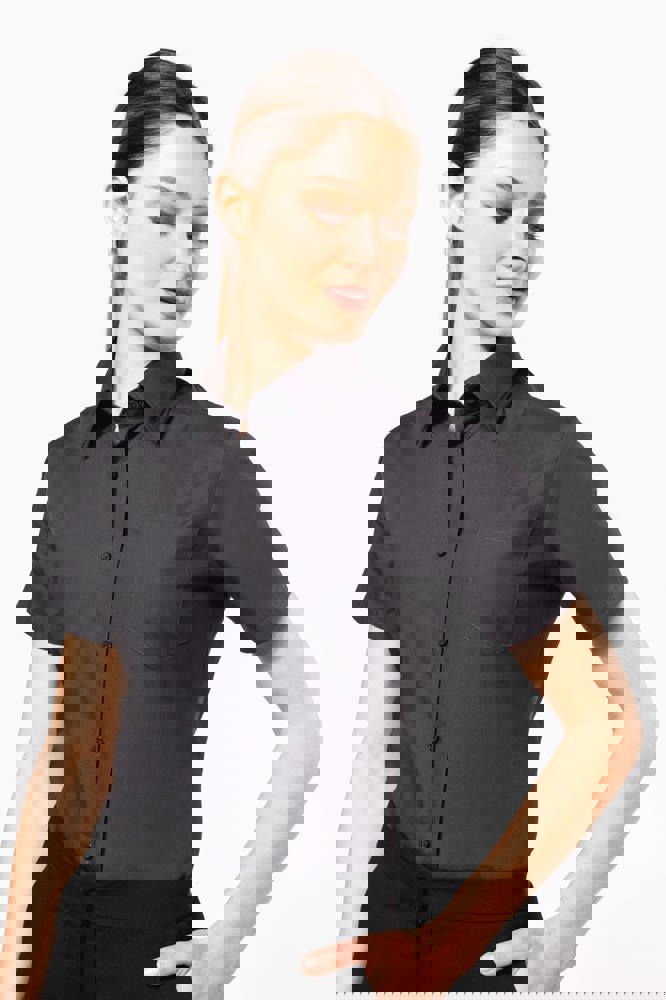 K544C - Damen Popelinebluse Kurzarm