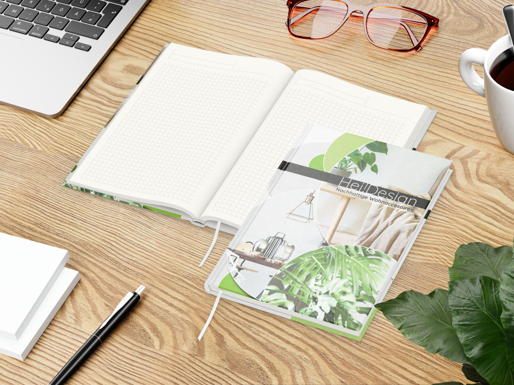 Notizbuch Note-Book RECYCLING, A5, Winkelkaro, Naturpapier