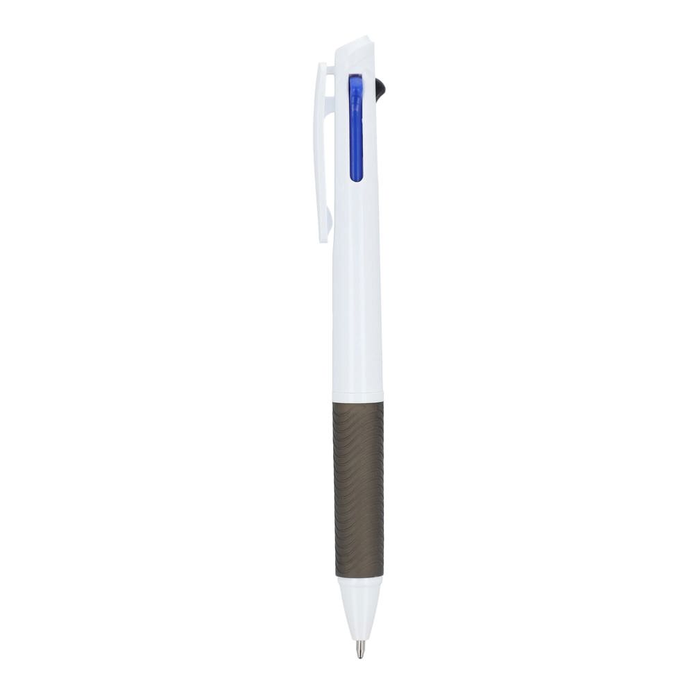 3-Farben-Stift mit Griffzone und Schlüsselband