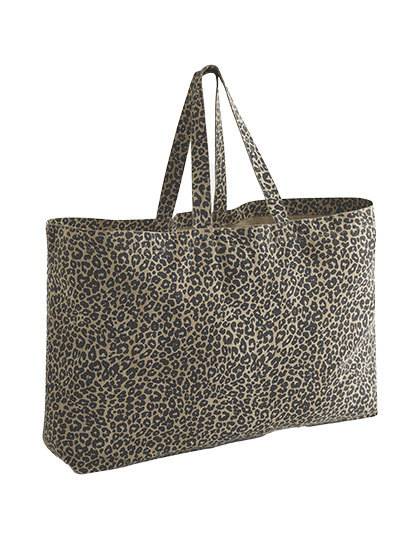 Westford Mill - Leopard Print Canvas Oversized Tote Bag