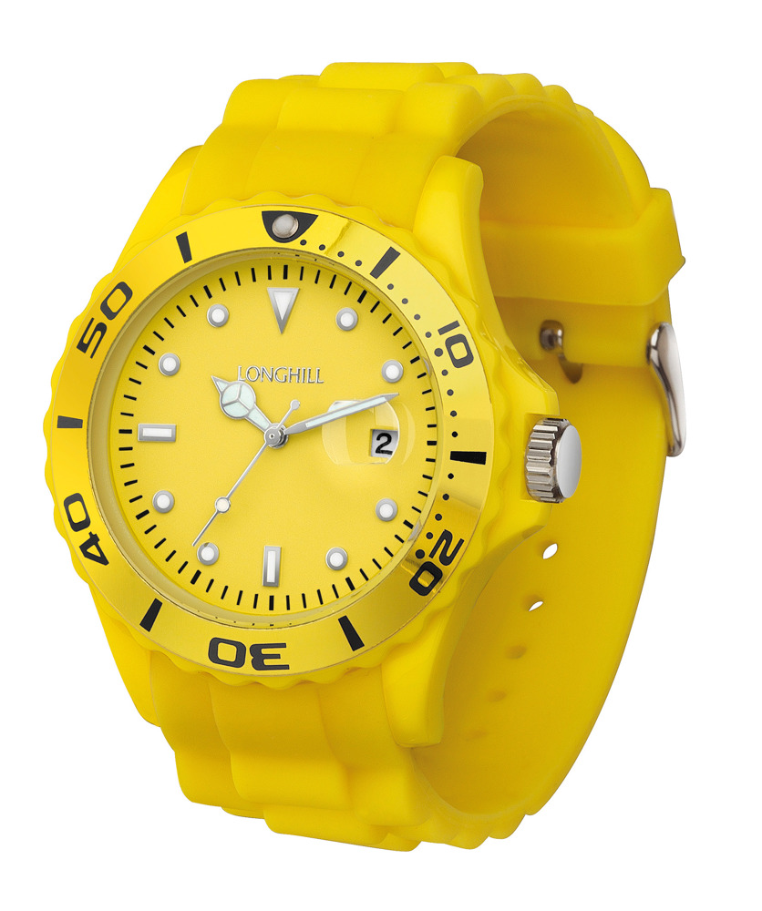 Kunststoffuhr LOGI - gelb