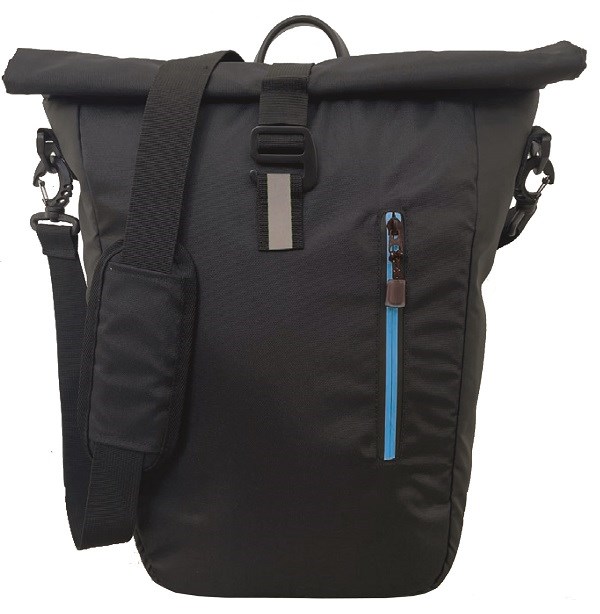 Fahrradtasche Newcastle aus recycelten PET-Flaschen (rPET) - Schwarz/ blau