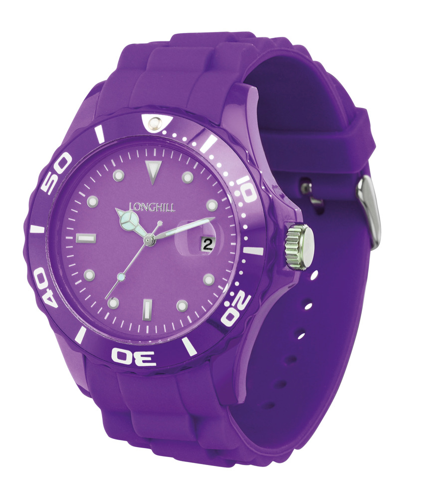 Kunststoffuhr LOGI - lila