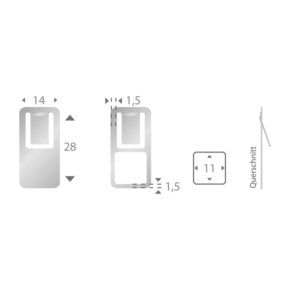 ROMINOX® Mehrweg-Büroklammer Easy Clip, idealer Mailingartikel für Dokumente, bis zu 4 Seiten Klemmkraft