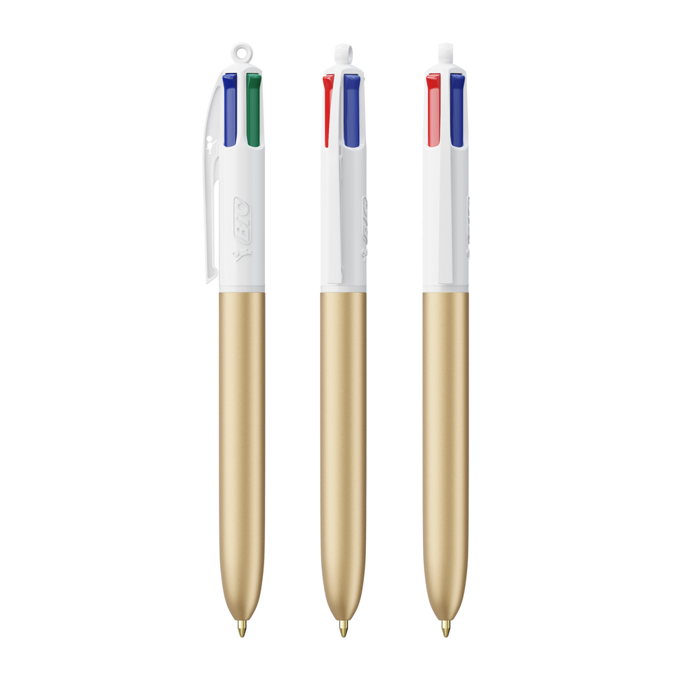 BIC® 4 Colours Glacé - Goldglace / Weiß