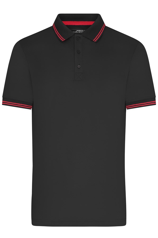 Men's Functional Polo - Black/red (ca. Pantone blackC
200C)