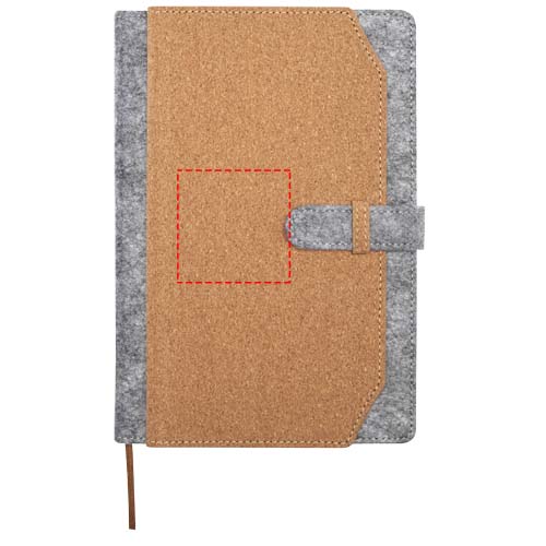 Viviana A5 Notizbuch aus recyceltem Filz und Kork