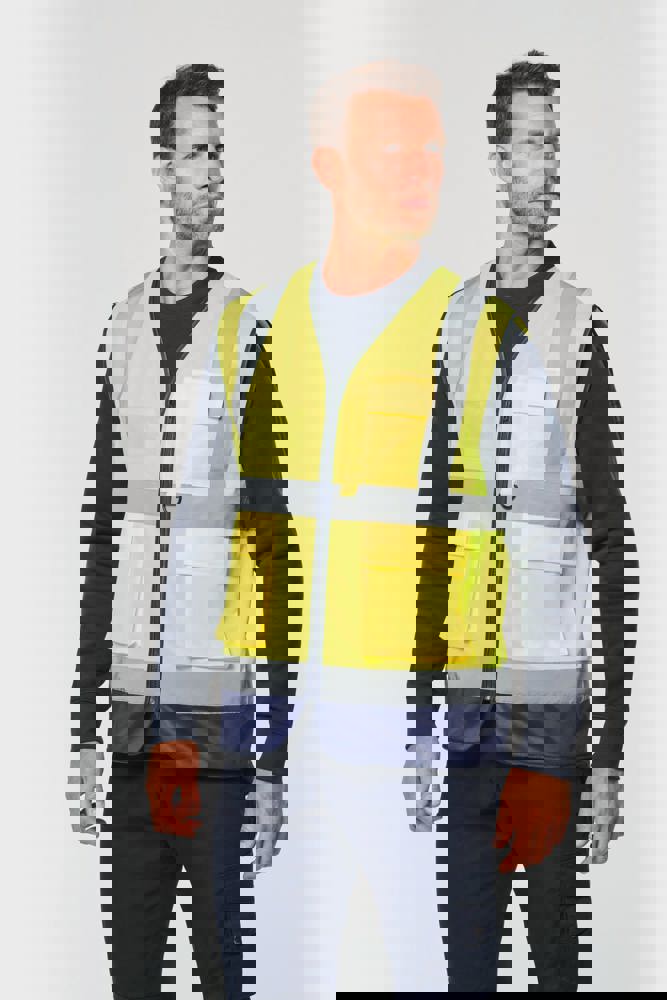 WK618 - Recycelte HI-VIS SICHERHEITSWESTE mit Reißverschluss