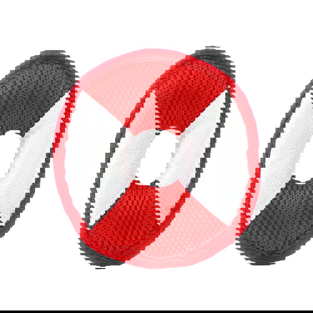 Hundespielzeug Flying Disc - weiß/rot