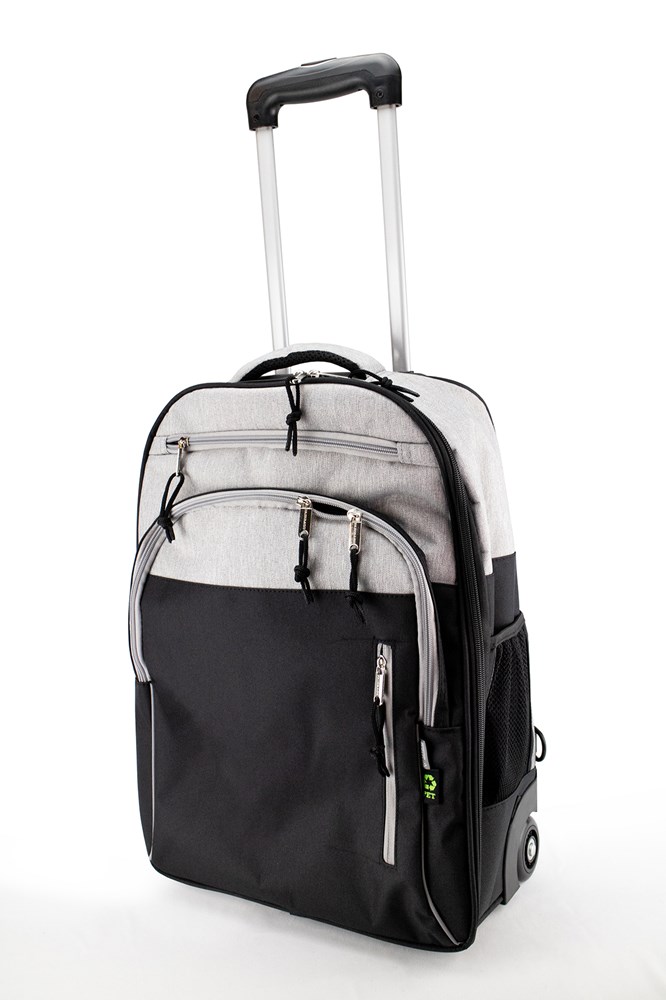 Rucksack-Trolley Berlin aus recycelten PET-Flaschen (rPET) - schwarz/grau