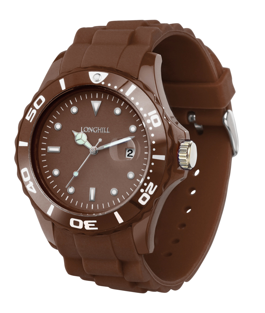 Kunststoffuhr LOGI - Braun