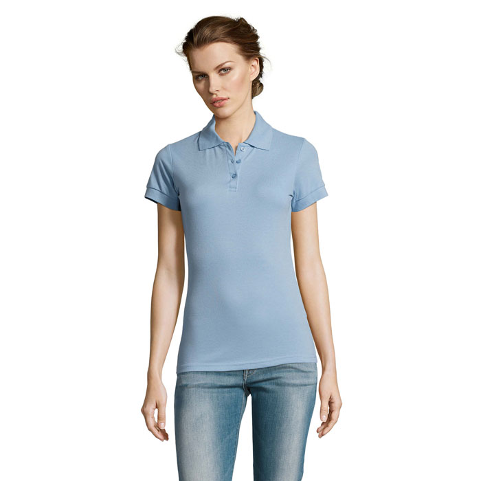 PRIME WOMEN - PRIME DAMEN POLO 200g - Sky Blue Pique