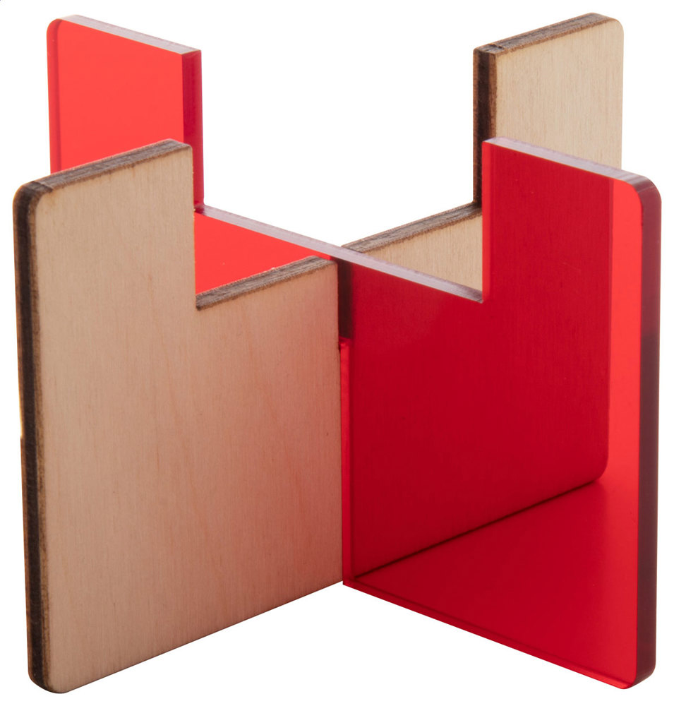 Candix - Teelichthalter - rot/transparent