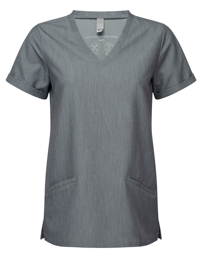 NN310 - Tunika mit Stretchanteil und kurzen Ärmeln, Damen - Dynamo Grey