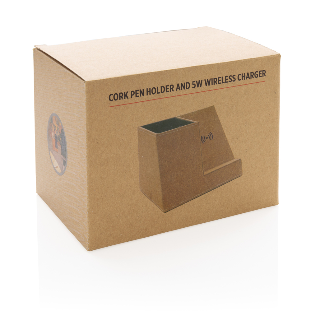 Kork Stiftehalter mit 5W Wireless Charger