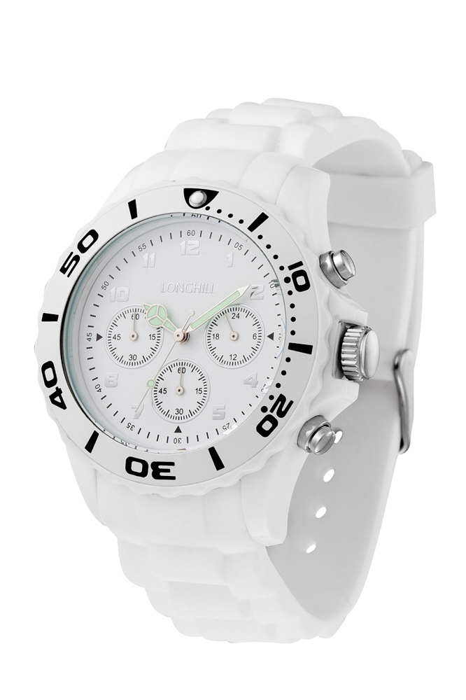 Kunststoffuhr LOGI CHRONO - weiss