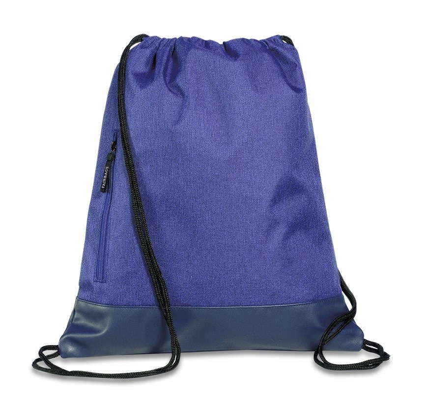 Turn-/ Schuhbeutel Porto aus recycelten PET-Flaschen (rPET) - blau melange/ blau