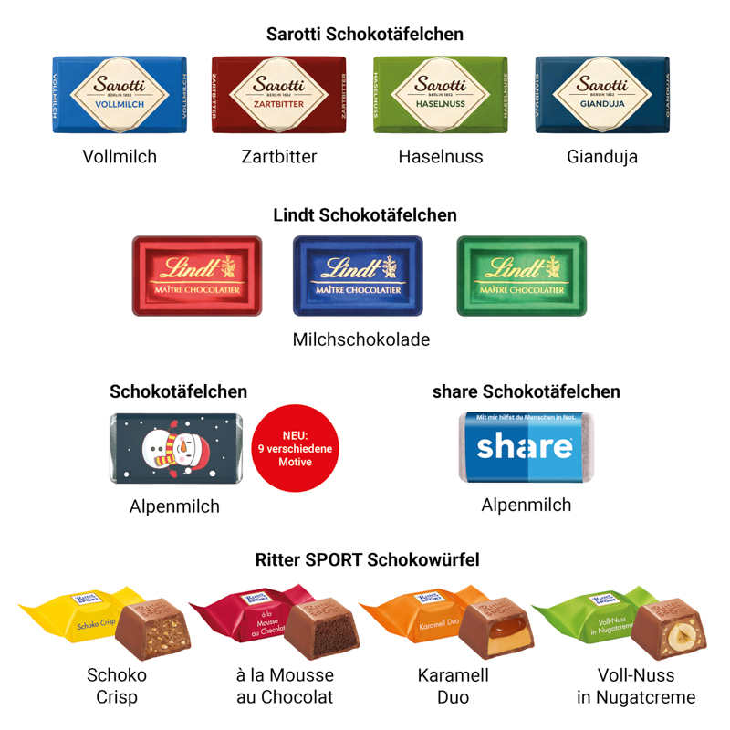 Adventskalender LKW, Ritter SPORT Schokowürfel
