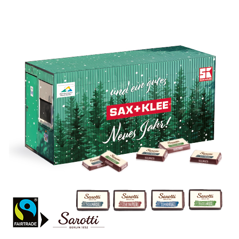 3D Adventskalender "Container" mit Sarotti Fairtrade®