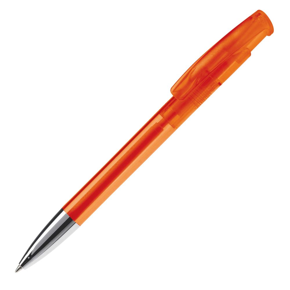 Kugelschreiber Avalon Transparent mit Metallspitze - Transparent / Orange