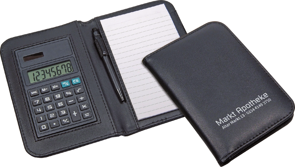 Solar-Tischrechner LOLA mit Schreibblock