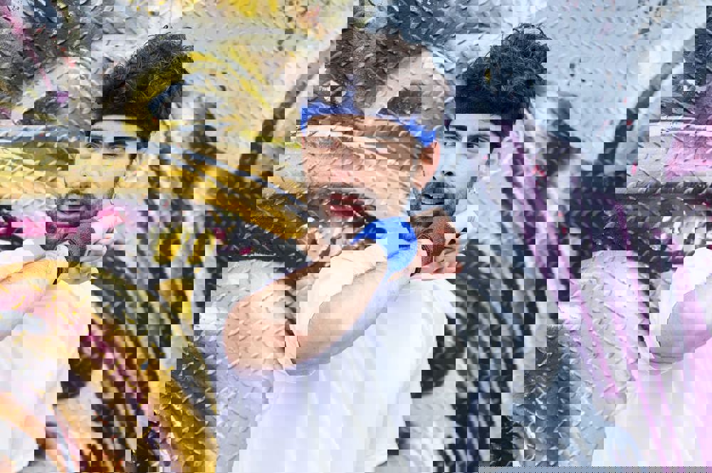 Frottier Stirnband mit Label