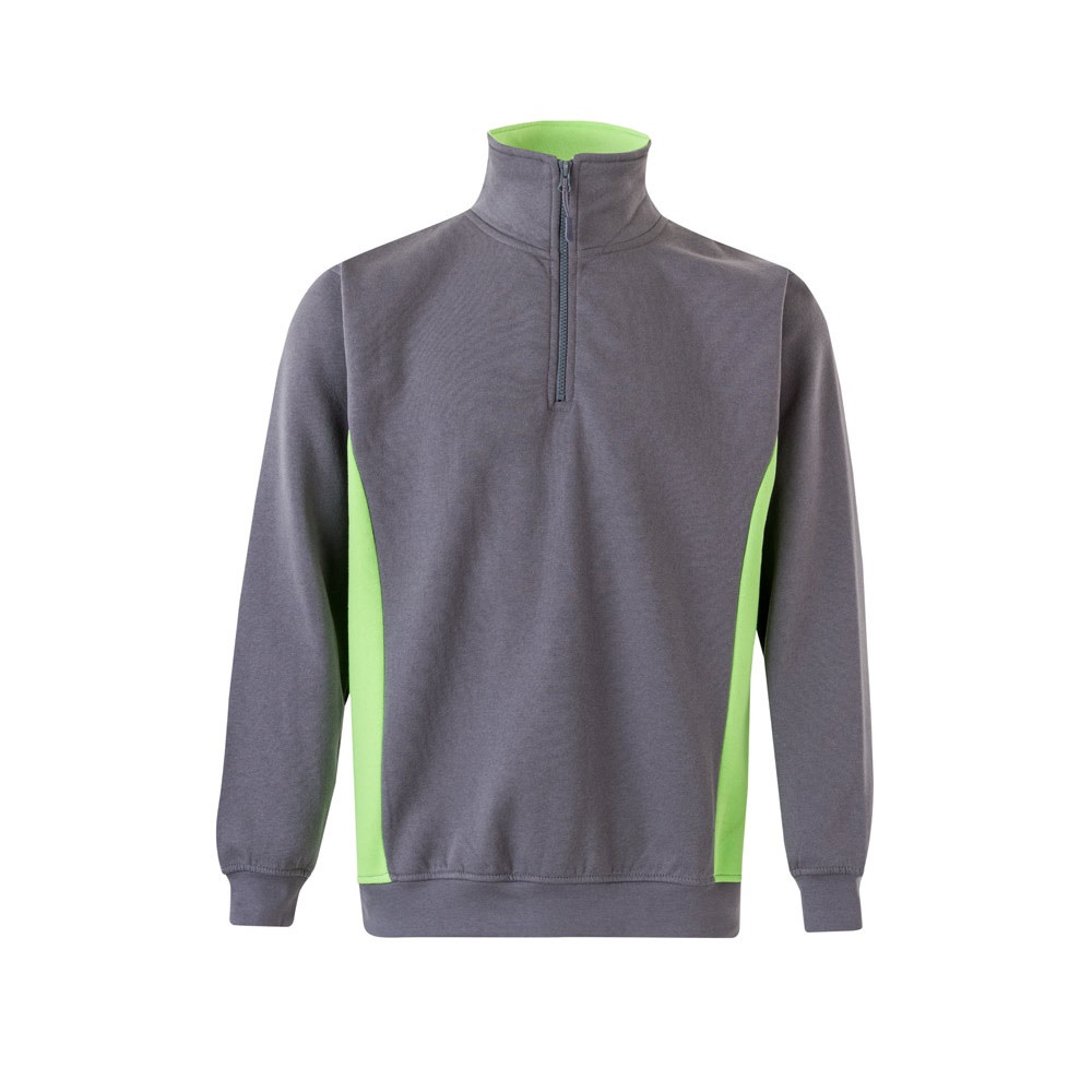 VL SVAROG. Zweifarbiges Frottee-Sweatshirt (260 g/m²), aus Polyester (65 %) und Baumwolle (35 %) - grau, grün