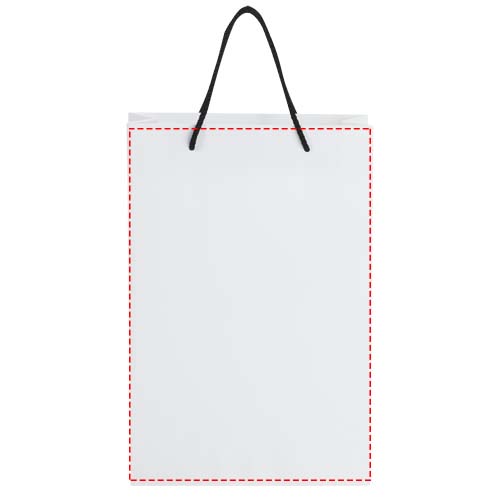 Handgefertigte 170 g/m² Integra-Papiertüte mit Kunststoff Kordelgriffen – 24 × 9 × 36 cm