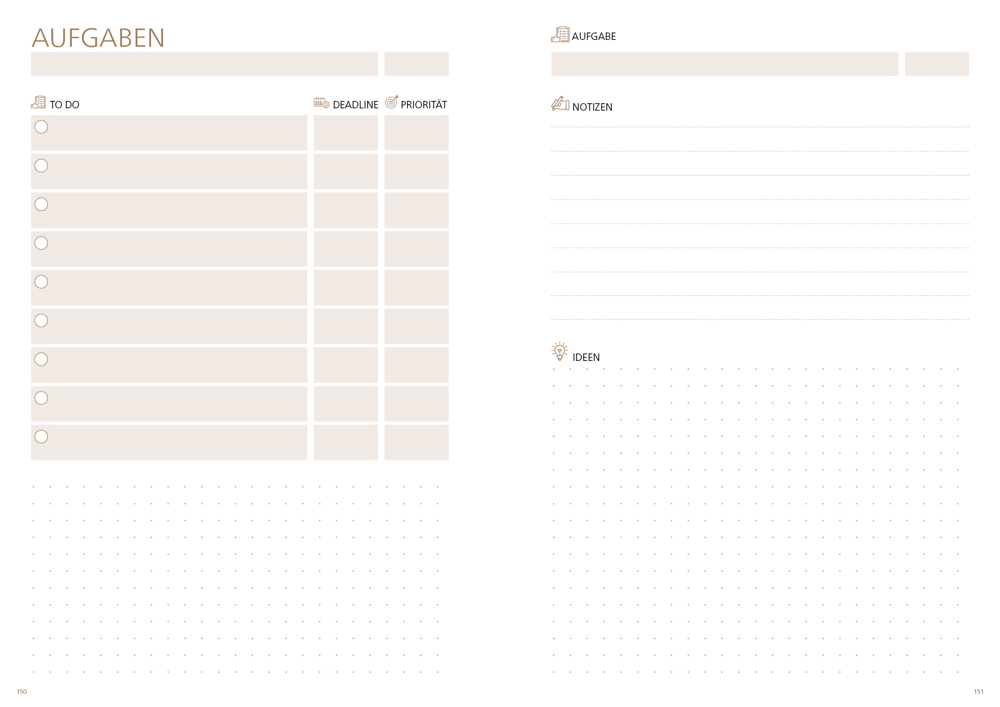Notizbuch orgaLine Mainbook, White, steingrau