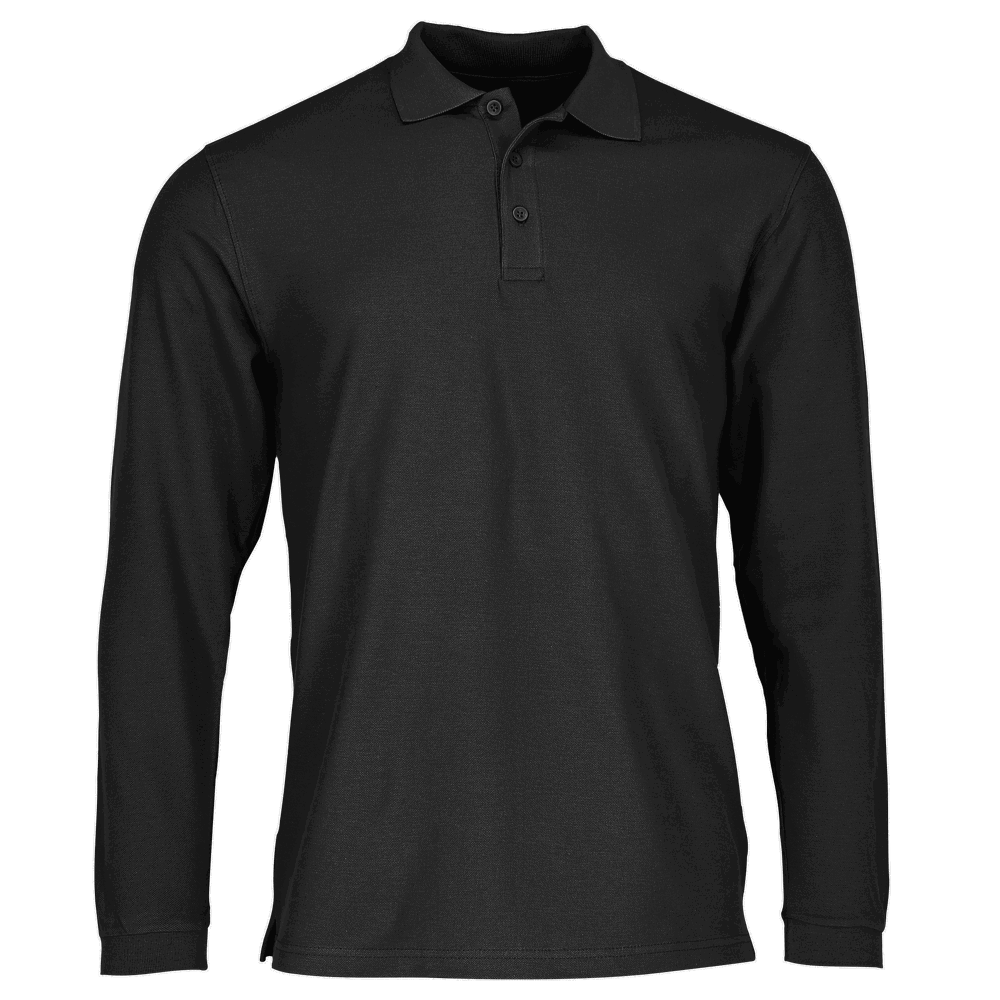 633100 - Premium Langarm Polo, schwarz, 2XL