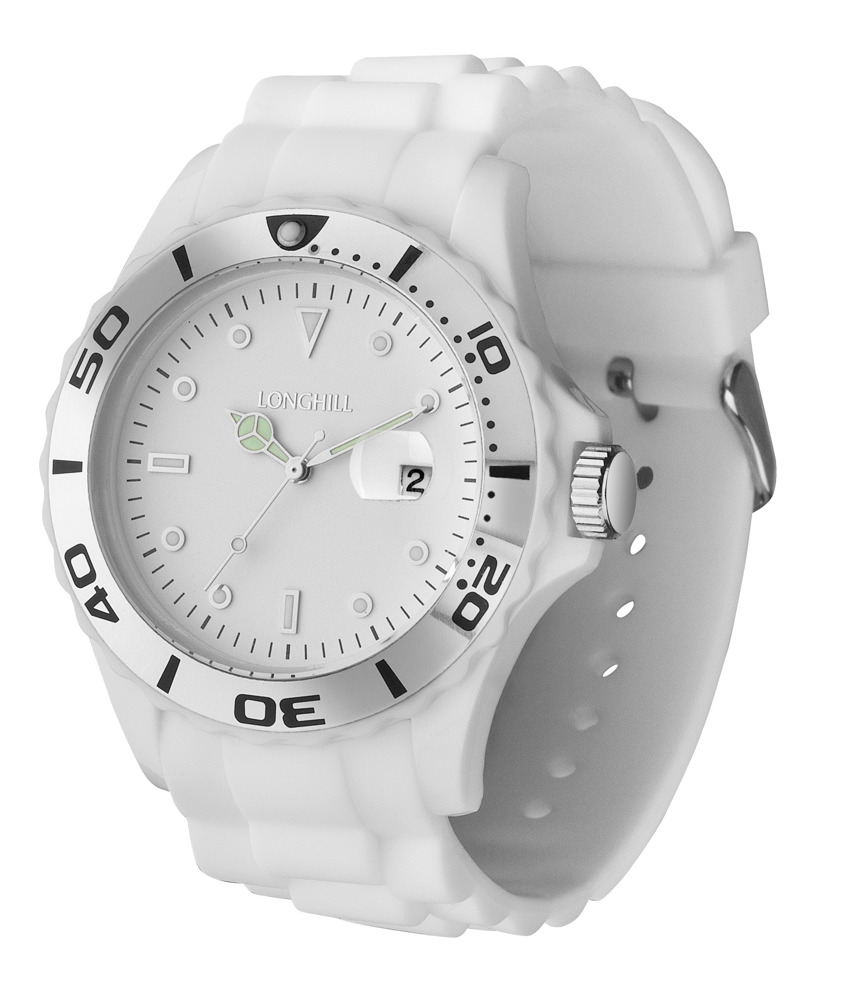 Kunststoffuhr LOGI - weiss