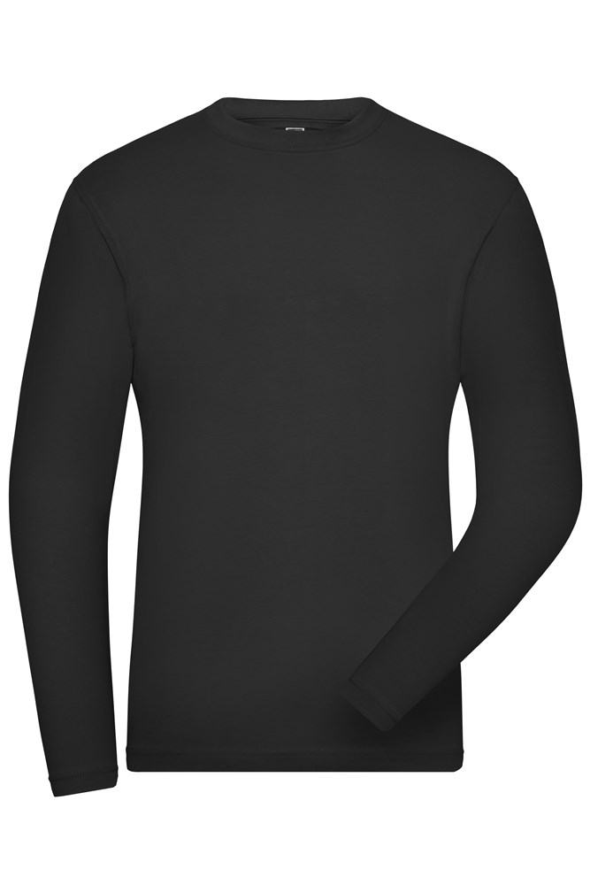 Men's ORGANIC Stretch-Longsleeve Work - SOLID -   OCS Blended
