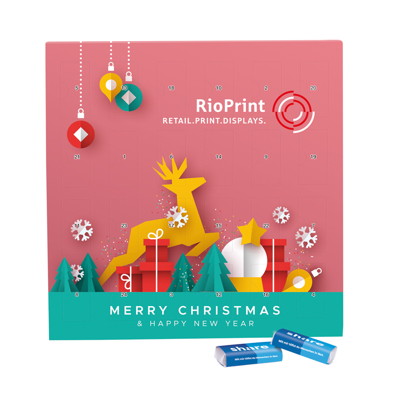 Täfelchen Adventskalender, share Schokotäfelchen