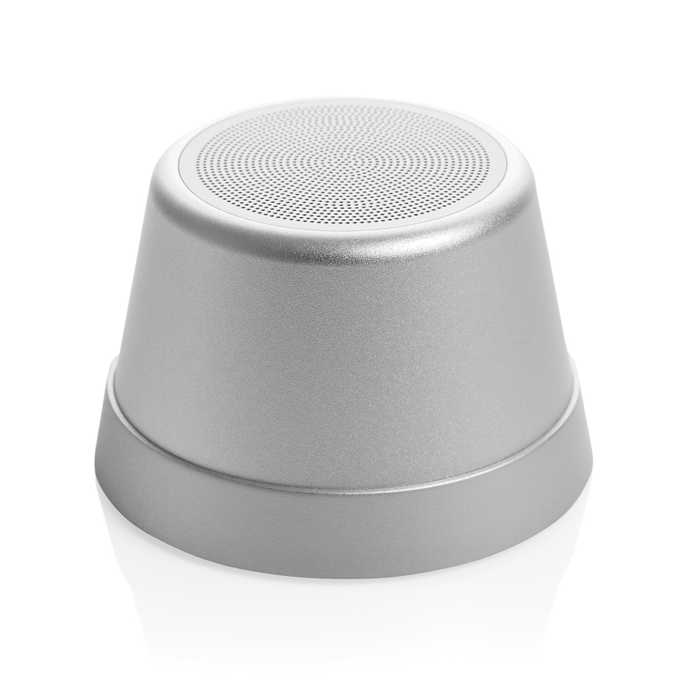 Nivio magnetischer 5W-Speaker aus RCS recyceltem Aluminium - silber (± PMS 428)