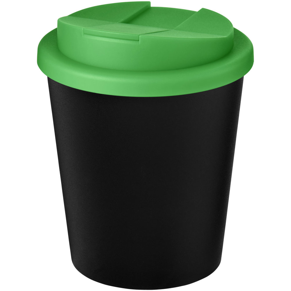 Americano® Espresso Eco 250 ml recycelter Isolierbecher mit auslaufsicherem Deckel - schwarz, grün