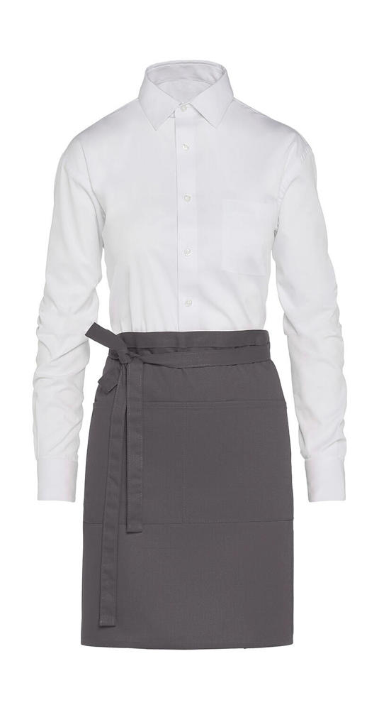 BRUSSELS - Short Bistro Apron with Pocket - Grey