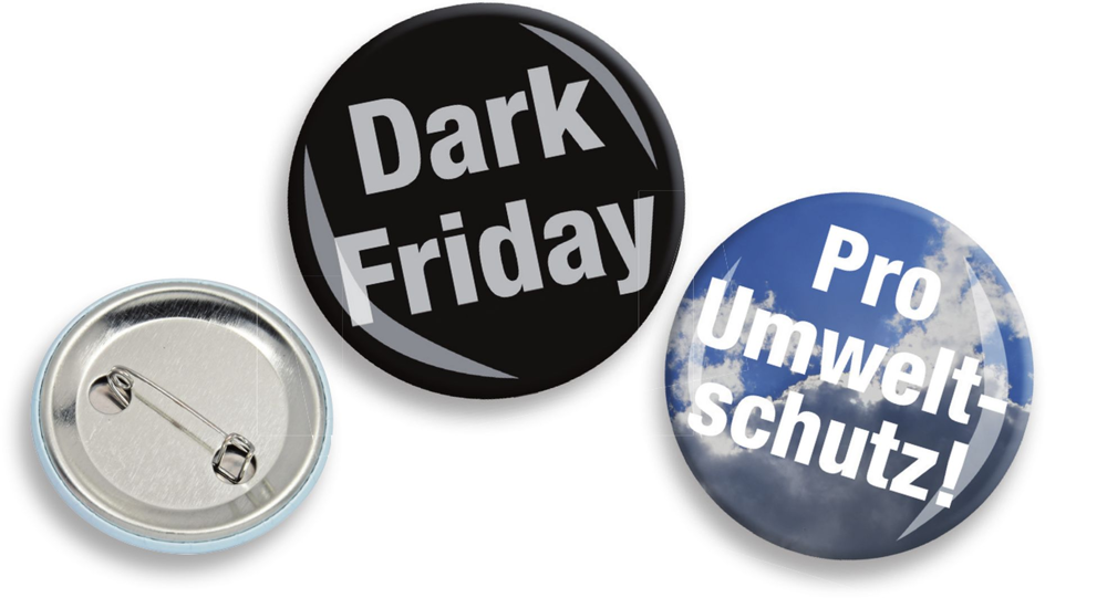 Metall-Button mit Anstecknadel - Wahlweise