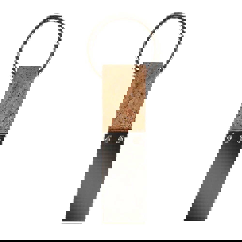 Schlüsselanhänger Kork &amp; Metall rechteckig