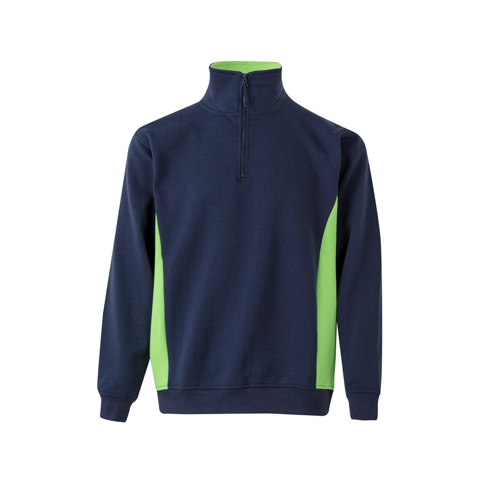VL SVAROG. Zweifarbiges Frottee-Sweatshirt (260 g/m²), aus Polyester (65 %) und Baumwolle (35 %) - Marineblau, Grün
