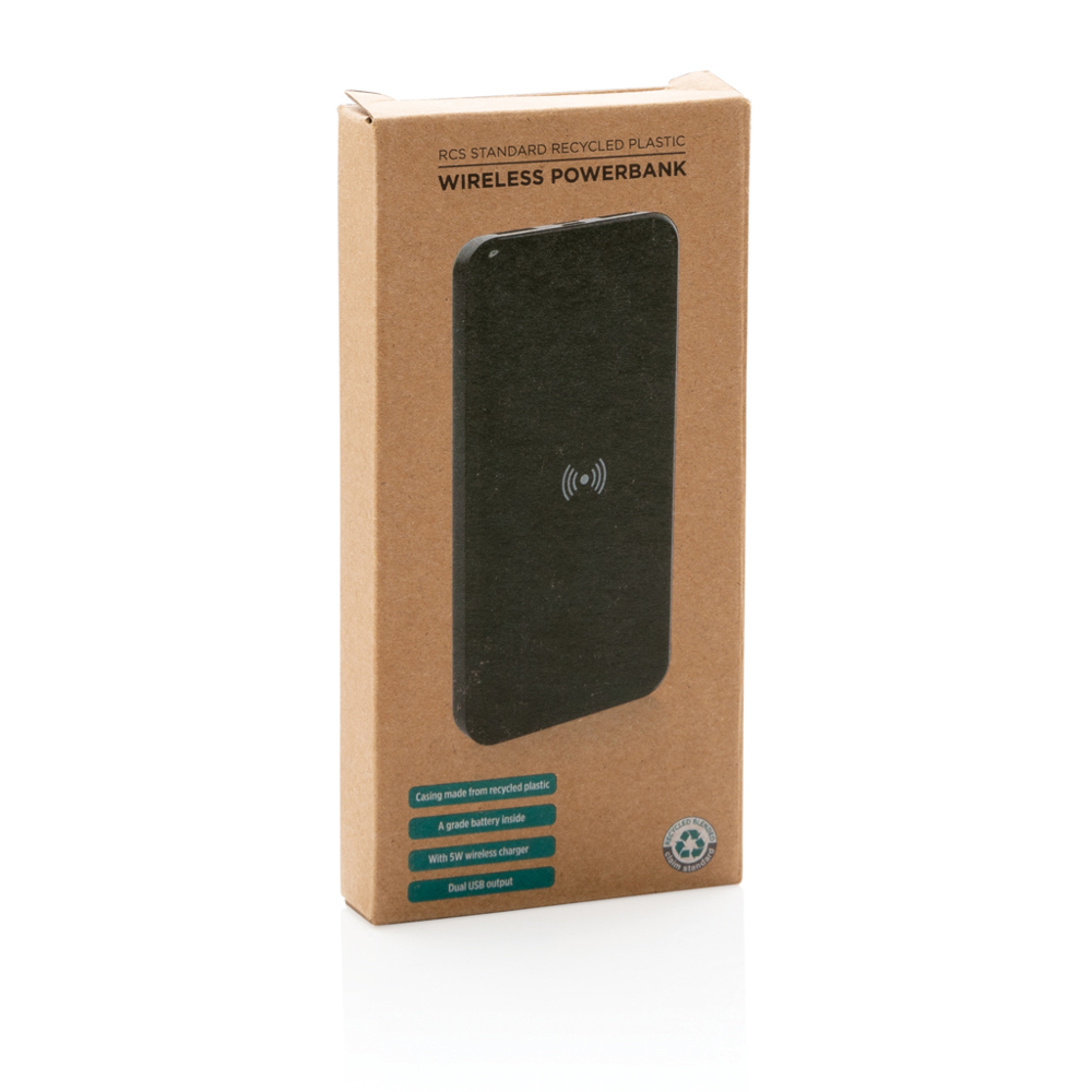 Wireless Powerbank aus RCS Standard recyceltem Kunststoff