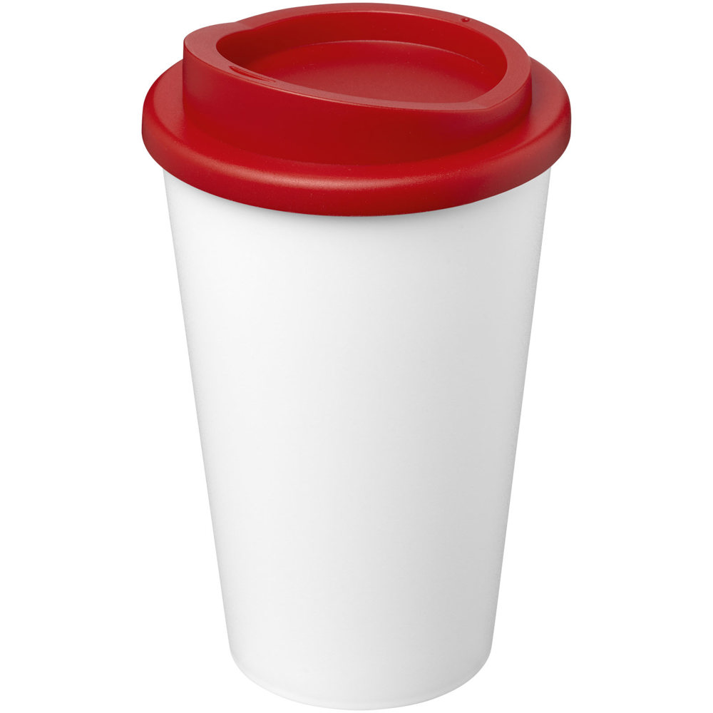 Americano® Eco 350 ml recycelter Becher - weiss, rot