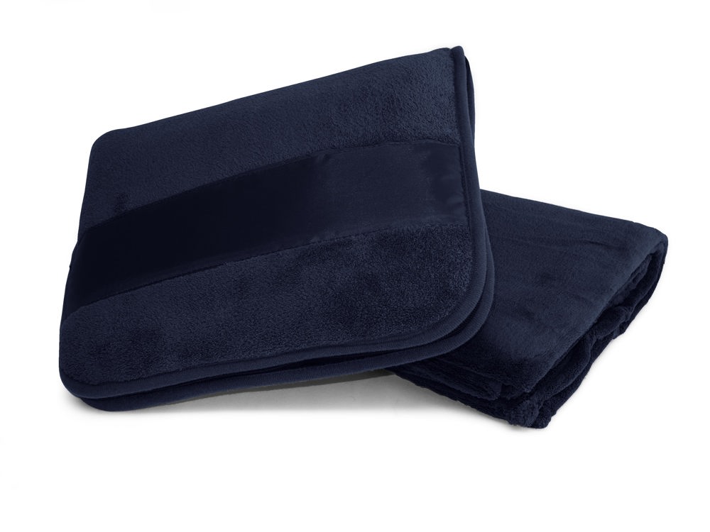 Decken-Kissen-Set Microfleece (RPET) - navyblau