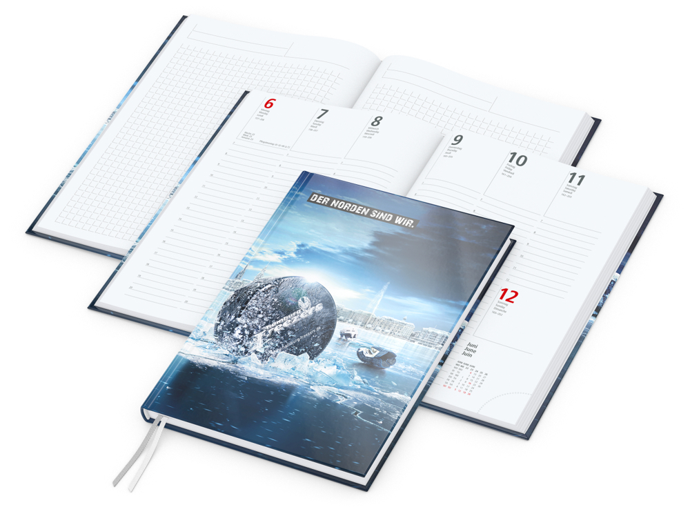 Wochenkalender vorne + Notizen hinten Note-Hybrid, A5, glänzend