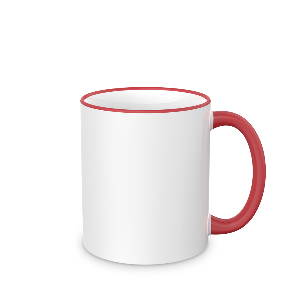 Form 798 Keramiktasse Sublimation weiss, Rand und Henkel farbig