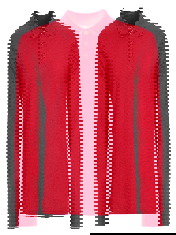  BS Evolution Langarm Polo, 180 gr/m² - Rot (PMS 186c)