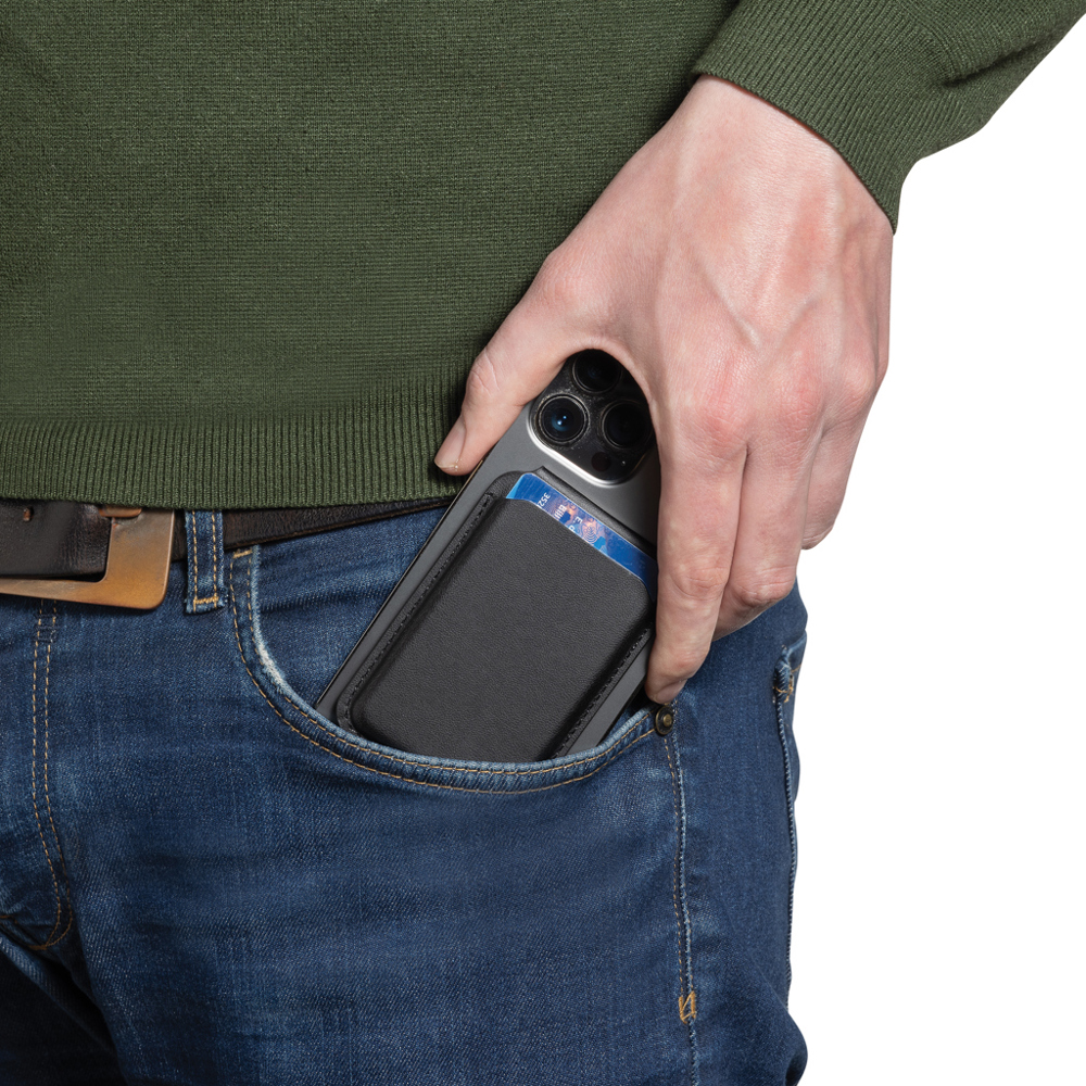 Magstand magnetische Handytasche mit Ständer aus RCS rec. PU