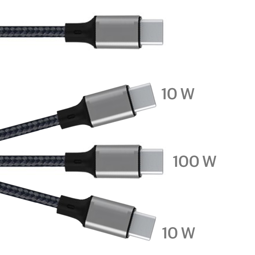 RPET LOGO-light Ladekabel USB C 100 Watt 1,2 m