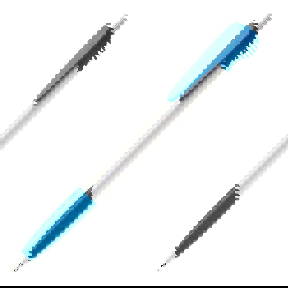 Kugelschreiber Cosmo Grip HC - Weiss / Hellblau