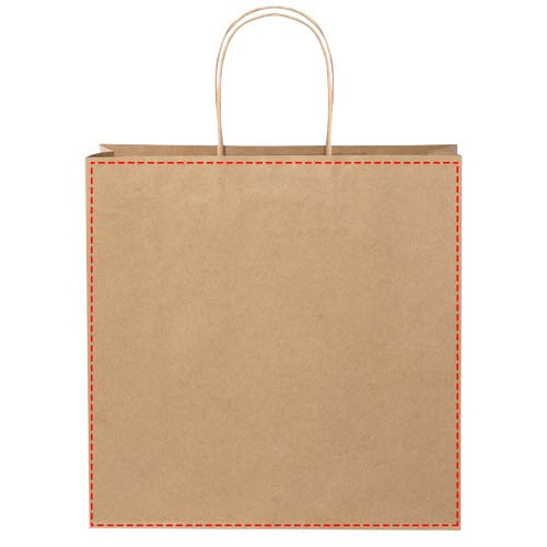 Kraftpapiertasche 120 g/m² mit gedrehten Griffen – 31 × 12 × 31 cm