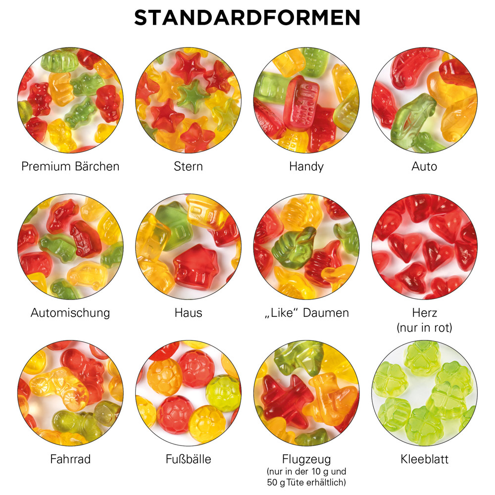 Fruchtgummi Tetraeder, Folie weiß, Trolli Fruchtgummi Auto-Mischung